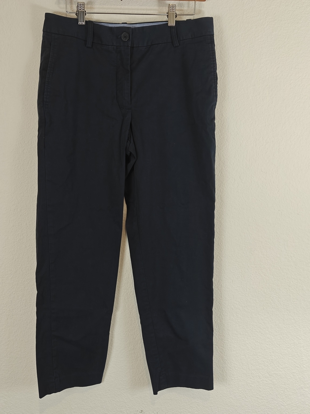 Aritzia Navy Tailored Slim Straight Trousers Size 10 Stretch Office Career Pants
